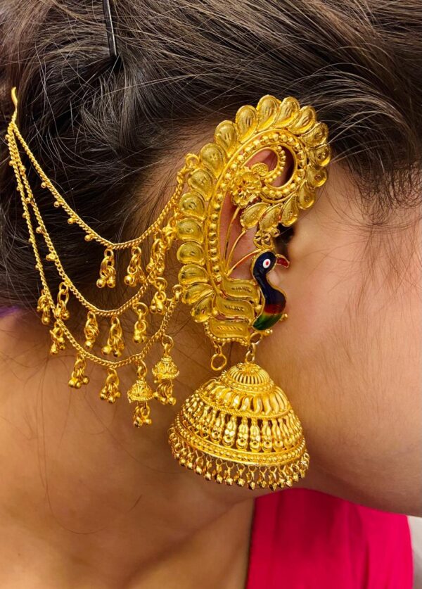 Exclusive peacock Full kan (Earrings) with adjust chain