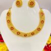 Chatai necklace with minakari flowers