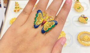 Butterfly Minekari Finger ring