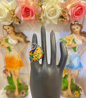 Small Peacock Finger Ring