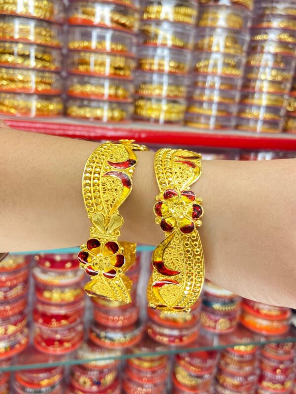 Floral arc sleek bracelet cum chuur (non khilen)