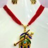 Krishna Flute motive minekari Tarsel with pendant and earset
