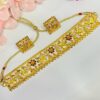 Small Daisy Flower With Leafs Choker