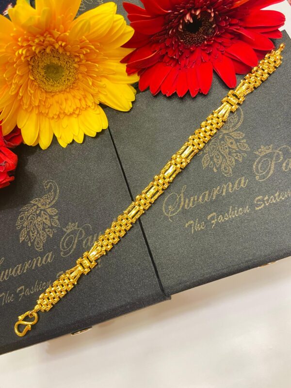 Double Triangle Unique Gents Bracelet ! Gold Replica !