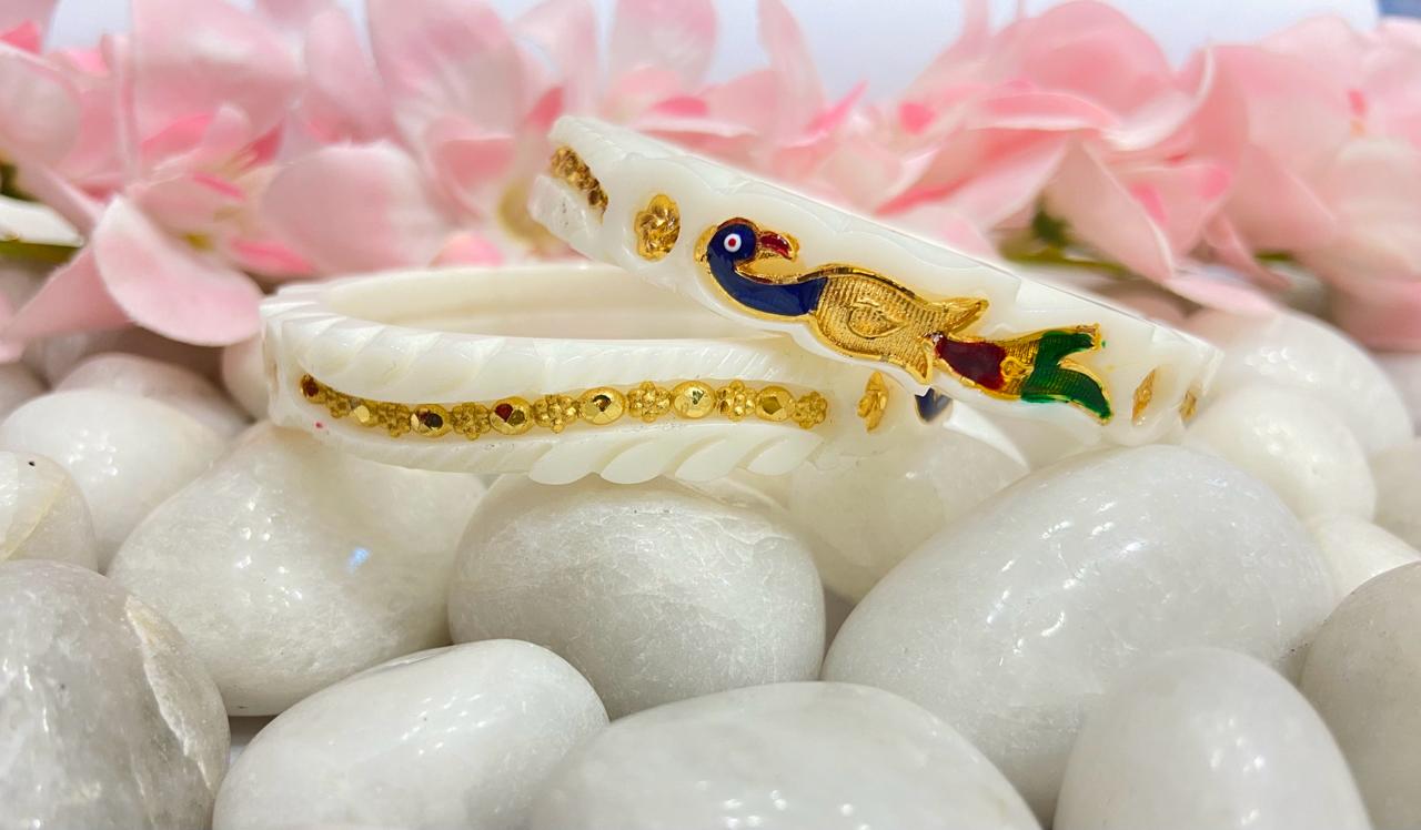 Peacock Gold Sakha Design Peacock Pola Material Minekari