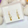 Double Flower Stone Motive Earrings
