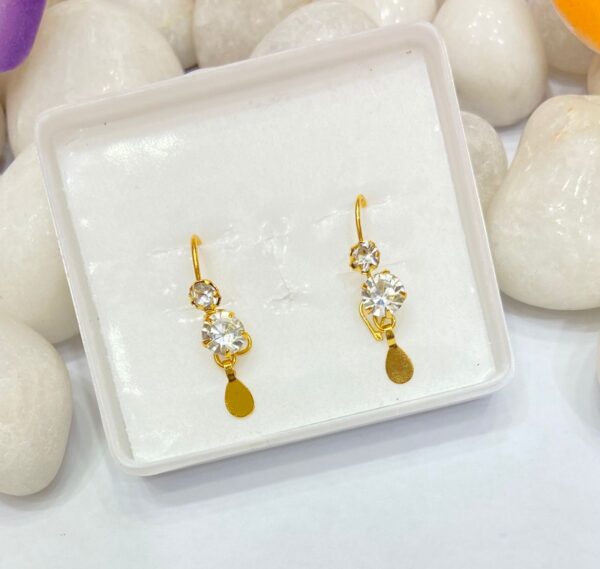 Double Flower Stone Motive Earrings