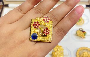 Square Minekari Finger ring