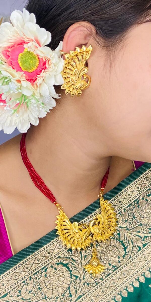Peacock Style Tersal with pendant and earset