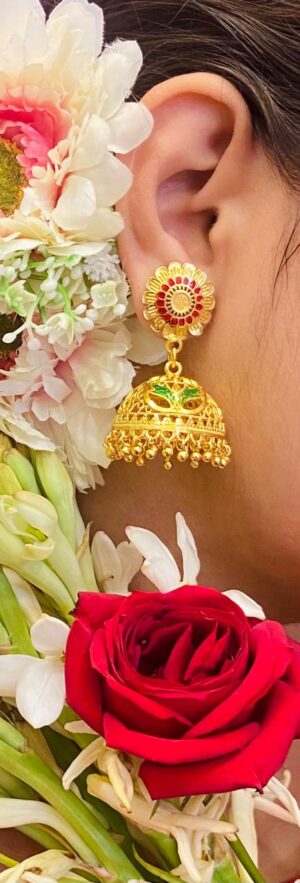 Minekari Flower jhumka