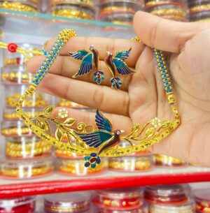 Peacock design pendant set