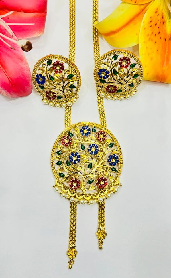 Flower design minekari tie set