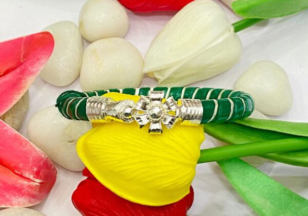 99.5 pure silver Flora Bracelet Mukh Green Pola (Single)