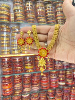 Flower designer minekari Single line chatai necklace