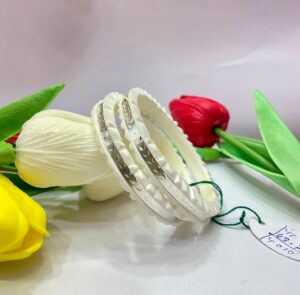 99.5 pure Silver Pat sankha pair