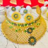 Stylish gold plated minekari bridal necklace