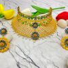 Stylish gold plated minekari bridal necklace