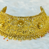 Flower designer gold plated bridal necklace