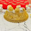 Flower designer gold plated bridal necklace