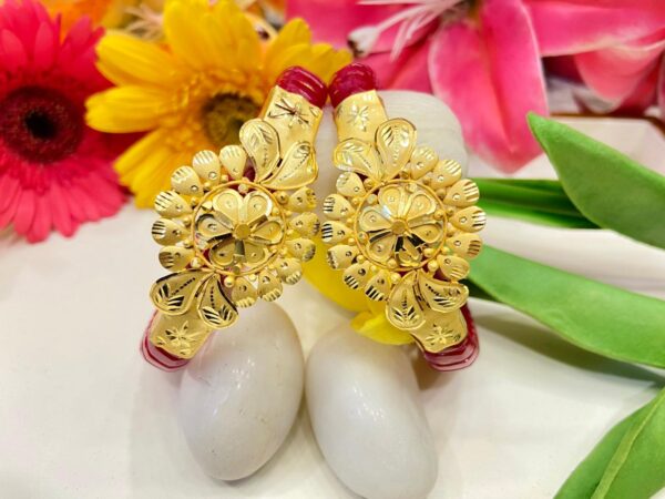 Cross line floral bracelet minekari pola