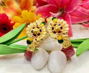 Cross line floral bracelet minekari pola