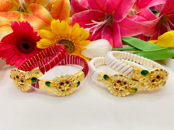 Cross line floral bracelet minekari pola