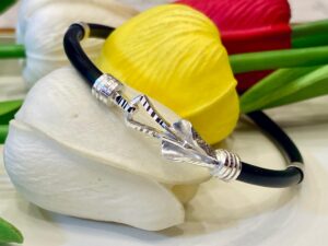 Designer pure silver black noya (single)