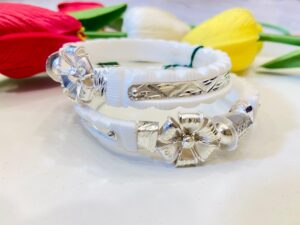 99.5 pure Silver Pat Design Bracelet Sankha pair
