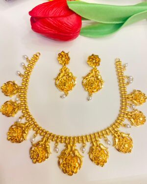Peacock and Flower designer necklace
