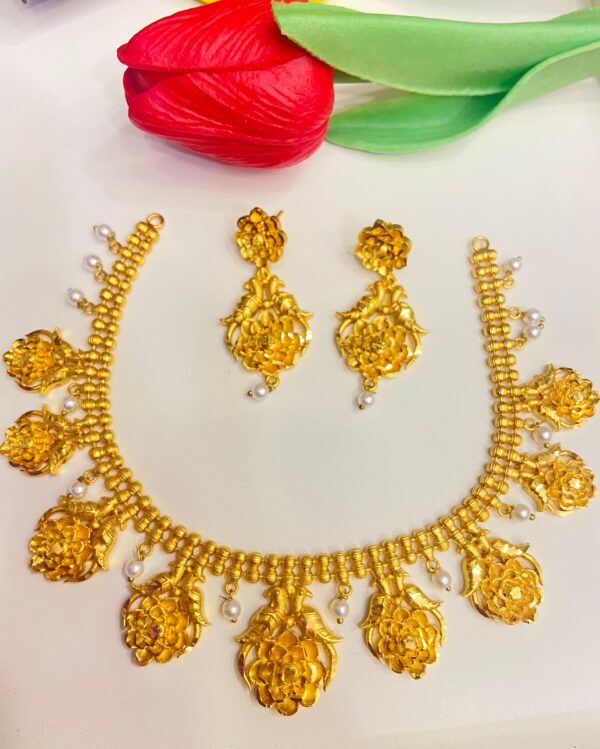 Peacock and Flower designer necklace