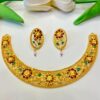 Flower Nokshi minekari hasuli cum necklace