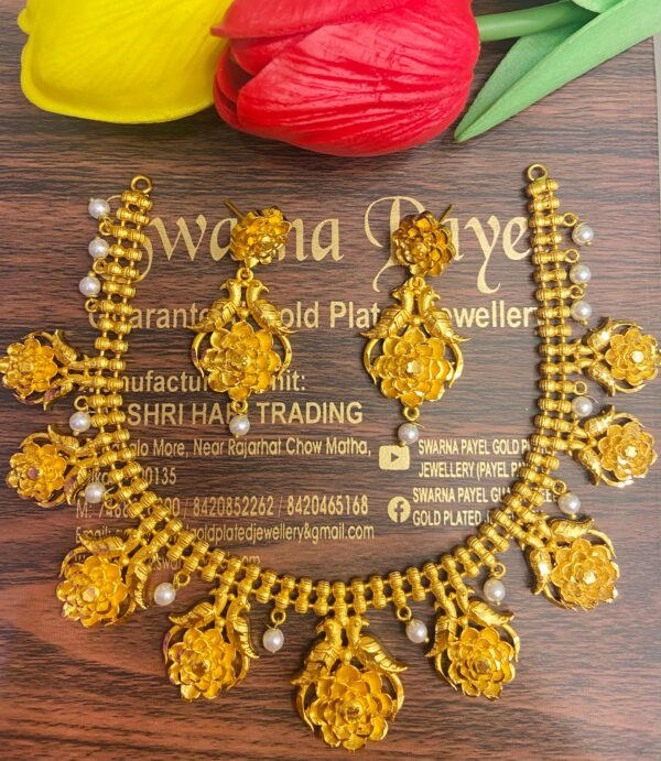 Peacock and Flower designer necklace