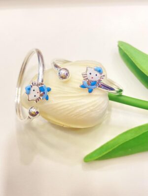 92.5 Pure Silver baby Teddy bangles (Pair)