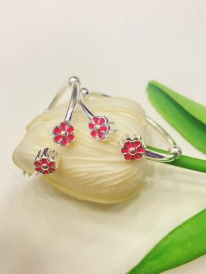 92.5 Pure Silver Flora baby bangles