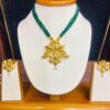 Peacock and flower Nokshi pendant and ear set