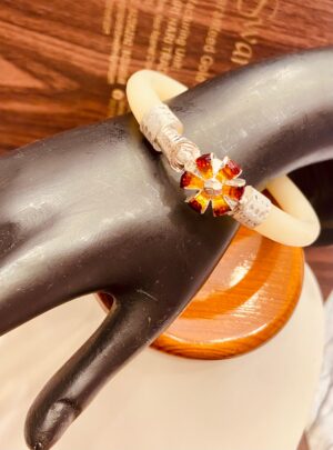 99.5 pure silver minekari Floral Bracelet pola (single)