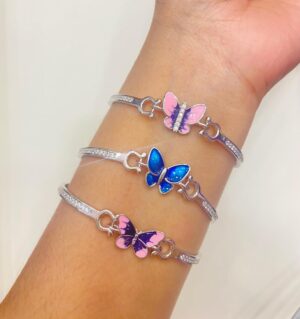 99.5 pure silver minekari Floral Bracelet pola (single)