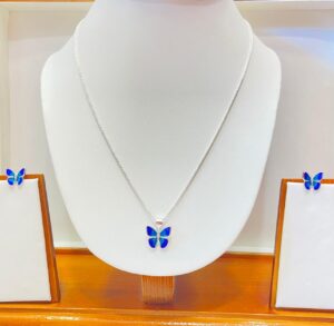 92.5 Pure Silver BlueBird Pendant With Tops (without chain)