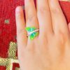 92.5 Silver adjustable GreenFly finger ring