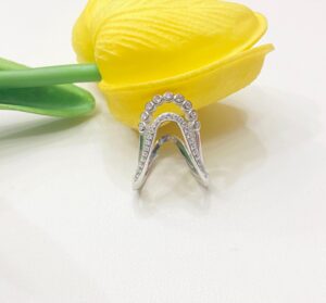 92.5 Silver Duo V stony finger ring