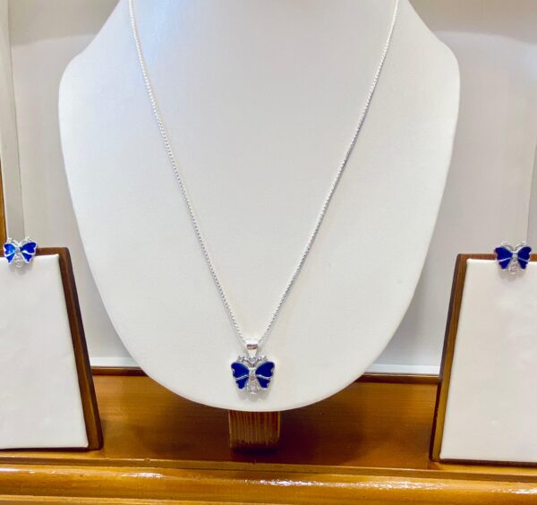 92.5 Pure Silver Blue heaven Pendant With Tops (without chain)