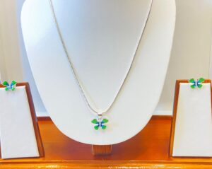 92.5 Pure Silver GreenFly Pendant With Tops (without chain)