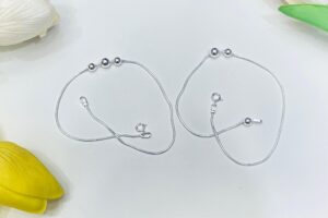 92.5 Hallmark Silver Payal with balls (pair)