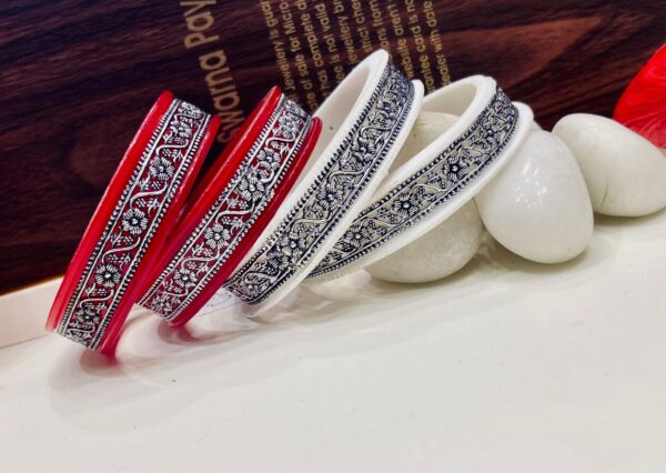 99.5 pure Silver Mota Nokshi Pat Pola pair