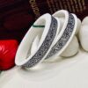99.5 pure Silver Mota Nokshi Pat sankha pair
