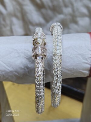 92.5 Pure Silver Boder Glass Bala (Pair)