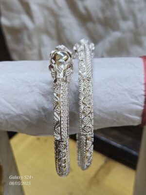 92.5 Pure Silver Glass Mukh Bala (Pair)