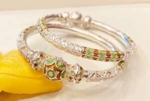 92.5 Pure Silver BollomMukh Monipuri Bala (Pair)