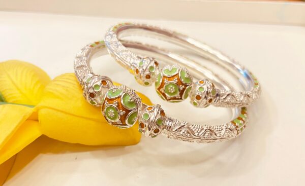 92.5 Pure Silver BollomMukh Monipuri Bala (Pair)