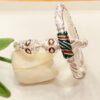 92.5 Pure Silver FloraGlassMukh Monipuri Bala (Pair)